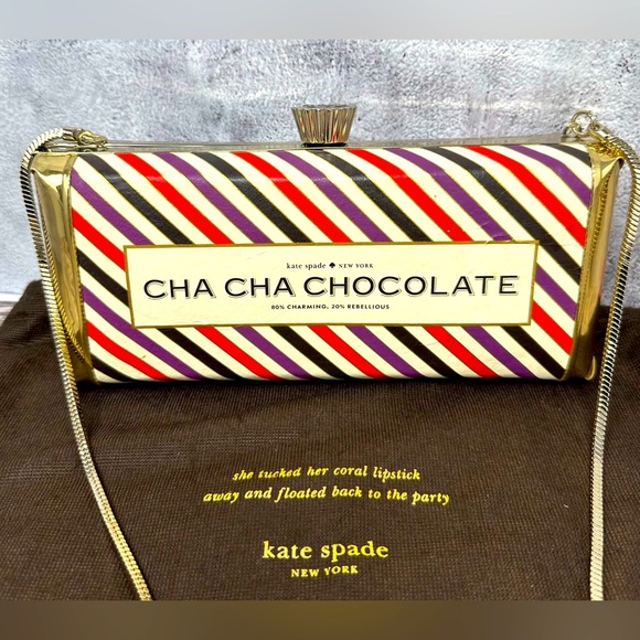 Kate Spade Cha Cha Chocolate Clutch handbag Bag Purse NWOT CANDY BAR w/dust bag​ - Picture 1 of 12